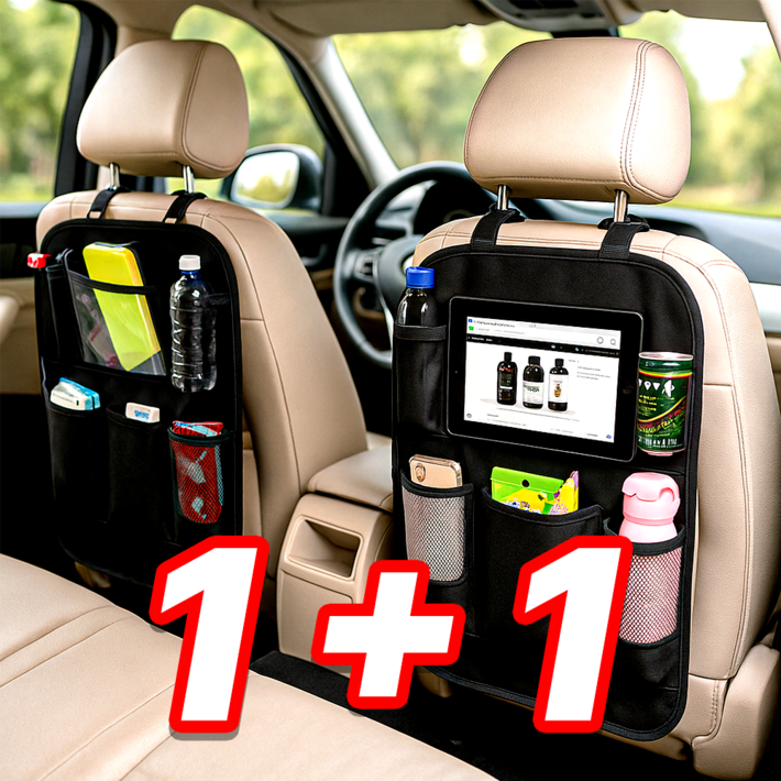 필모어 11 다용도 뒷자석 수납포켓 킥매트 차량정리, 매트블랙, 2개