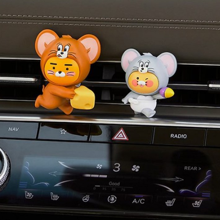 톰과 제리X카카오프렌즈 차량용방향제라이언춘식이 세트 송풍구형