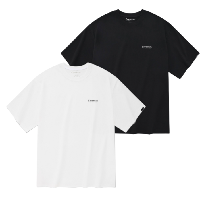 국내매장판 커버낫 쿨 코튼 티셔츠 블랙 화이트 2PACK 세트