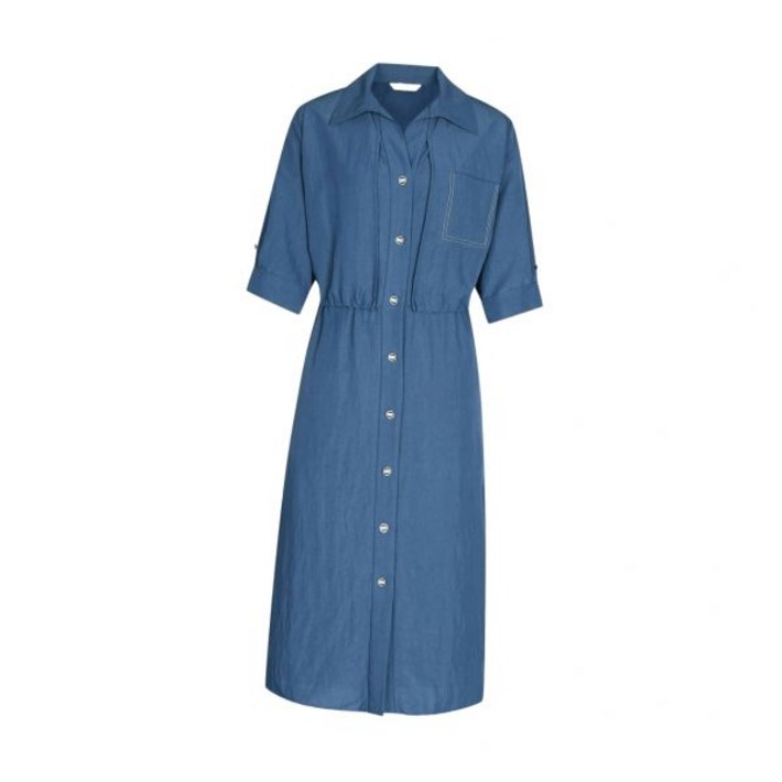 매장정품 레노마레이디 셔츠형 롱 원피스 R2F21WOP120 208953