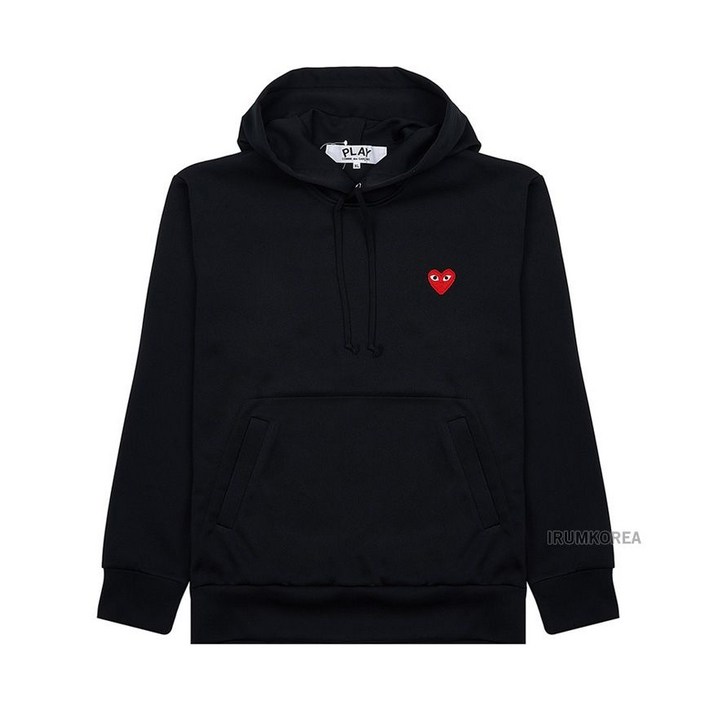 꼼데가르송 라벨루쏘 FW24 공용 하트 와펜 후드티셔츠 AX T174 051 1 BLACK 249368