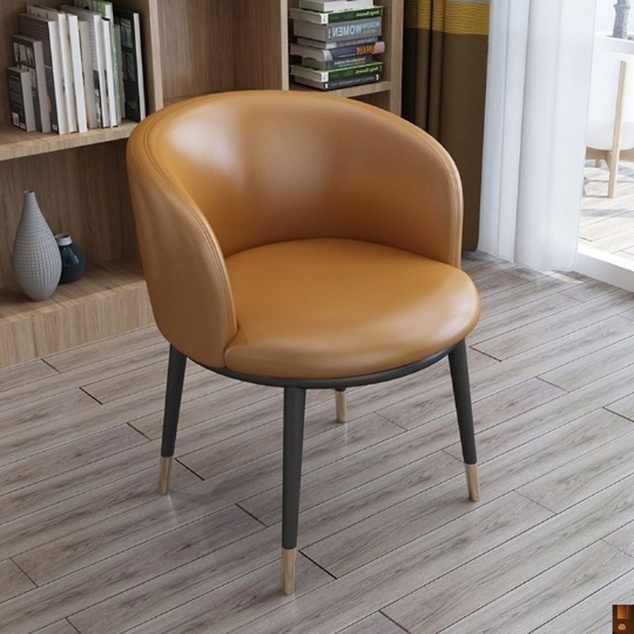 BVKQ갈색 의자 가죽 등받이 카페 인테리어BVKQ