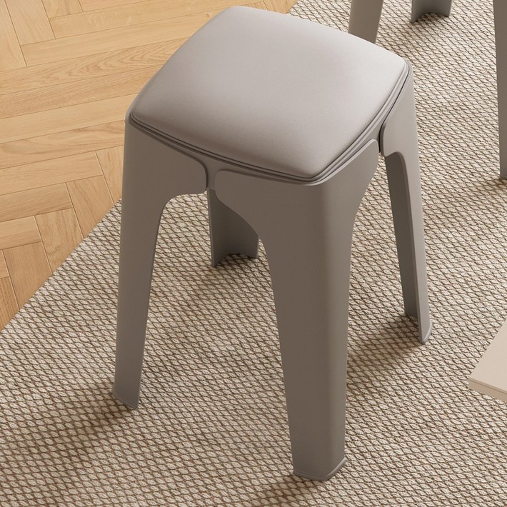 코코업 쿠션 스툴 인테리어 간이 의자, 그레이, 1개