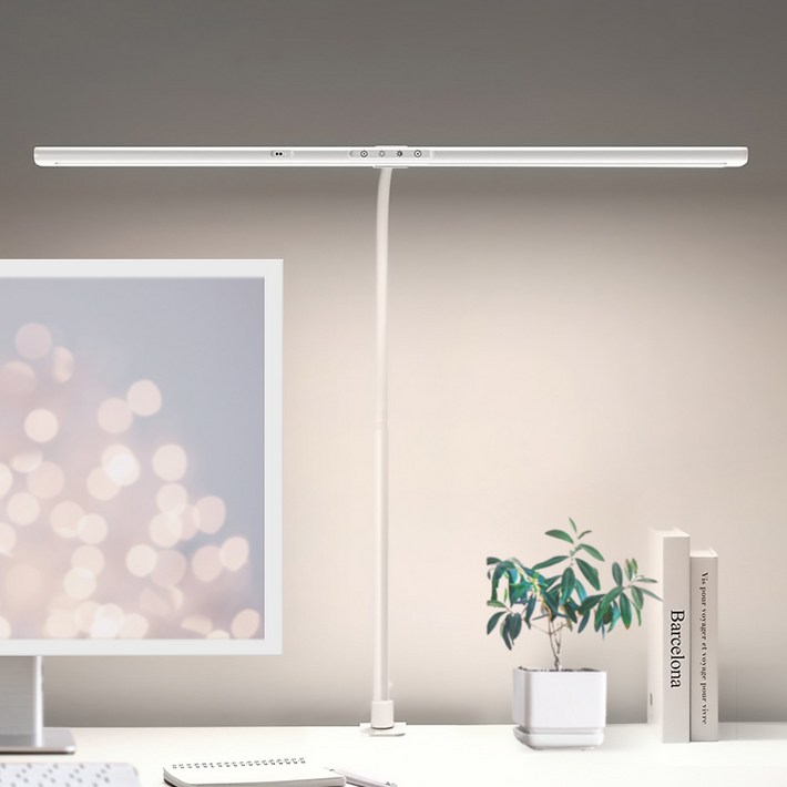 플랜룩스 모티프로 와이드 LED스탠드 책상스탠드 모니터 조명, 화이트색상