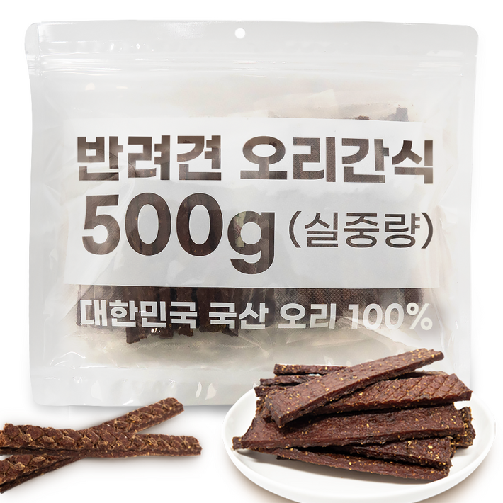 멍냥보감 국산강아지간식 대용량 국산HACCP오리100  수제간식