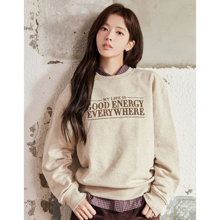 지오다노NEW 노정의여자 기모 프린트맨투맨굿에너지325930 9칼라