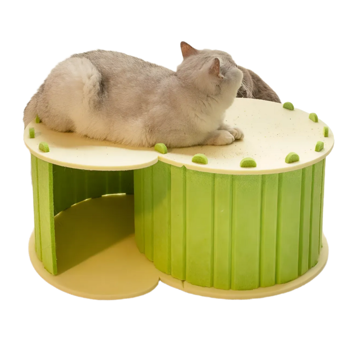 디오두 S자 터널 고양이 숨숨집, 1개, 그린