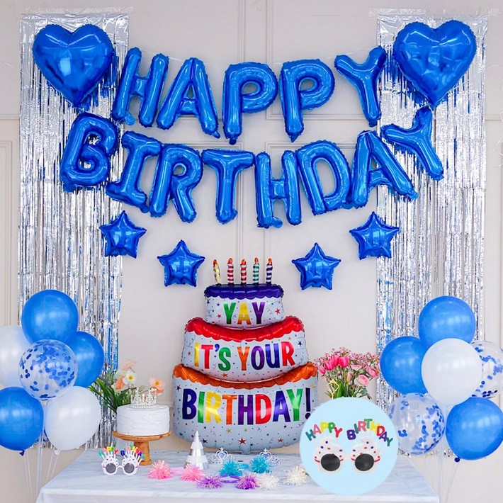연지마켓 생일풍선 생일파티용품 세트