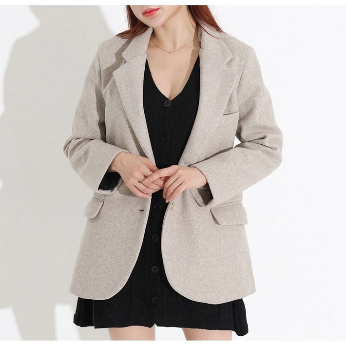 여자 데일리 스트릿 오버핏 오버핏 모직 자켓 마이 20251101EA