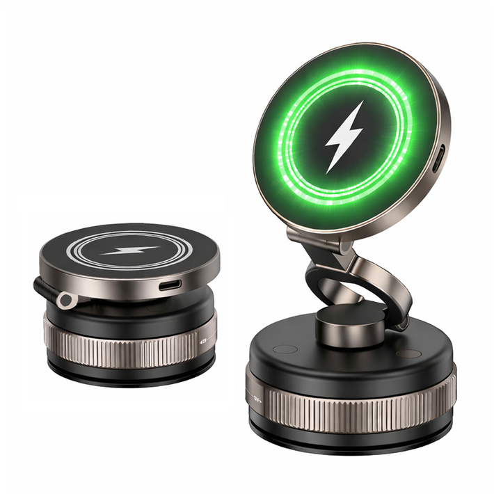 KEXMOO 차량용 진공흡착 맥세이프 무선충전 거치대 15W 고속충전 강력고정