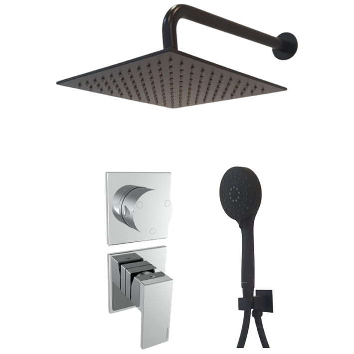 트리미 매립 해바라기수전 Q30 4BC2NN SET A 매트블랙 레인샤워기, 1개