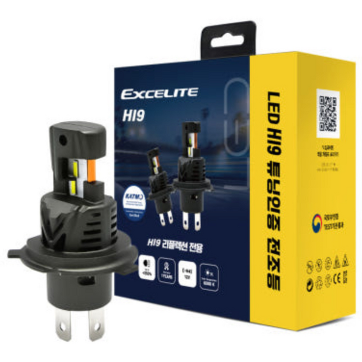 엑셀라이트 합법튜닝인증 전조등 LED 블루라벨 클리어타입 스타리아 캐스퍼 레이 스타리아ST1 캐스퍼EV, H19, 1개
