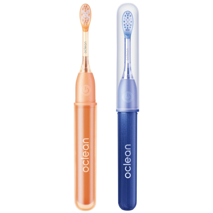 오클린 Oclean 음파 전동칫솔 Ease 미니 휴대용 초소음 칫솔캡 포함, 2세트, 오렌지, Ease
