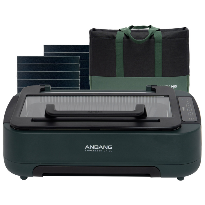 안방그릴 울트라 연기냄새기름잡는 전기그릴 보관가방필터10개 AB1101MF바베큐 삼겹살 대형 그릴 시즌6, AB1101MF그린