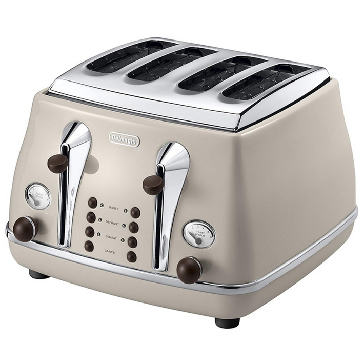 드롱기 정품 빈티지 아이코나 4구 토스터기, 크림, 크림