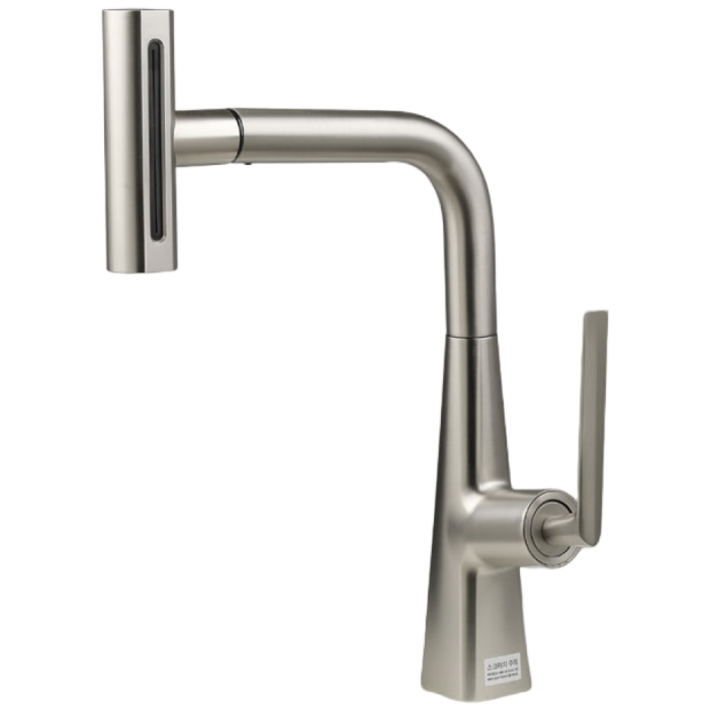 에떼르노 4way 다기능 와이드 폭포수 주방 싱크대 수전 EK3001 무광니켈, 1개