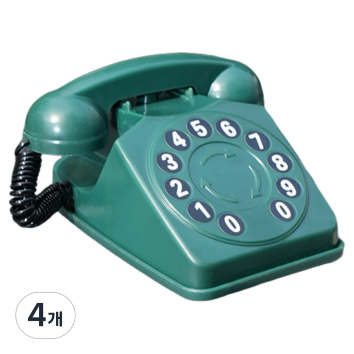 복고 전화형 임시주차번호판 차내데코 프라이버시 보호, 4개, 초록색