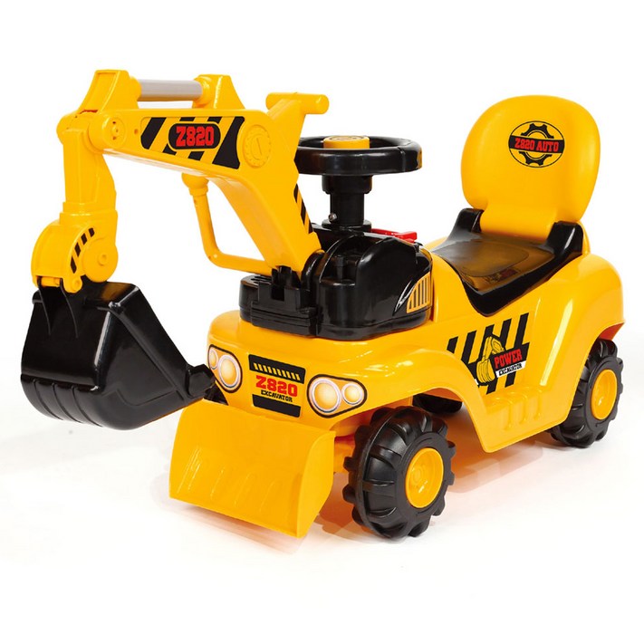 제스터 기운센 2 in 1 포크레인 붕붕카, 혼합 색상, 1개