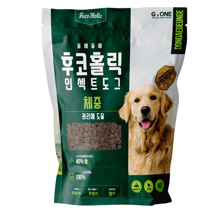 후코홀릭 인섹트도그 프리미엄 체중, 곤충, 1kg, 1개
