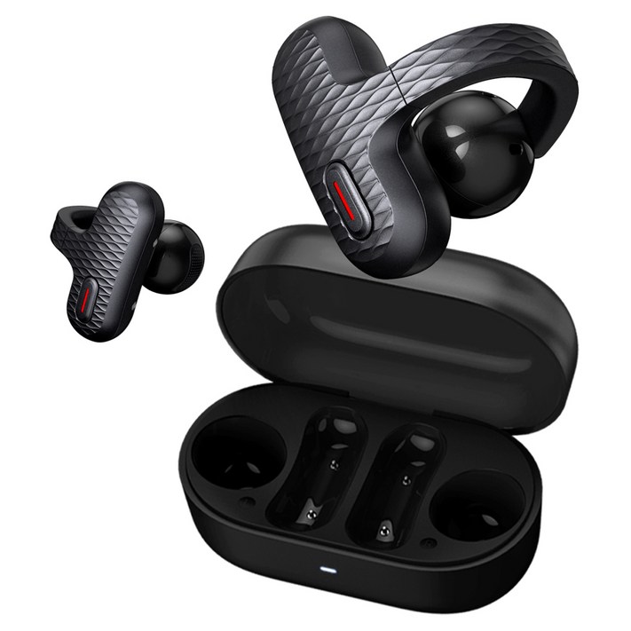 어메이즈핏 Amazfit UP AI ENC 오픈 귀걸이형 블루투스5.3 이어폰, A2427, 블랙