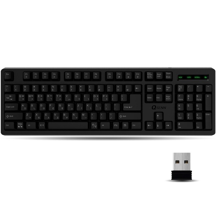 큐센 무선 키보드  키스킨 세트, 블랙, SEMDT45 Plus Wireless, 일반형