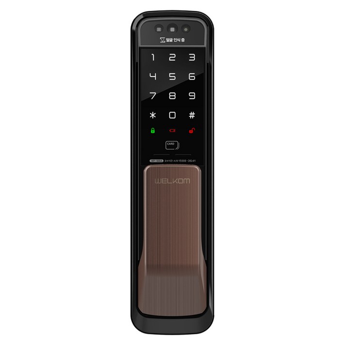 웰콤 솔리티 얼굴인식 무타공 푸시풀 도어락 WP500A, WP500A, 고객직접설치 웰콤 솔리티 얼굴인식 무타공 푸시풀 도어락 WP500A, WP500A, 고객직접설치