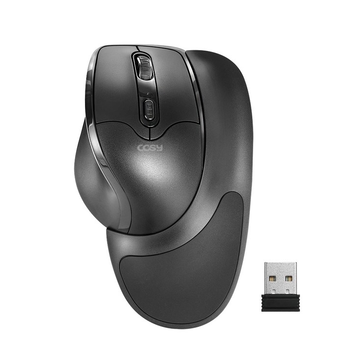 코시 무선 세미 손목받침 탈부착 버티컬 마우스 M4056WL, M4056WL, 블랙