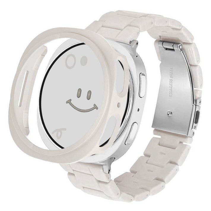 아이메이드잇 갤럭시워치 호환 블럭 스트랩 케이스 세트, 스타라이트