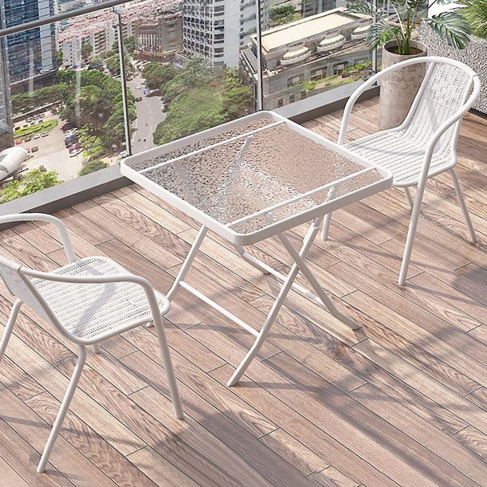 카페 분위기의 테라스 정원세트 튼튼한 234인용 야외 테이블 세트