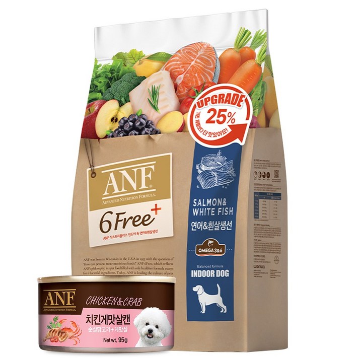 ANF 독 식스프리플러스 연어 흰살생선  캔 치킨게맛살 95g, 1세트, 5.6kg, 연어흰살생선