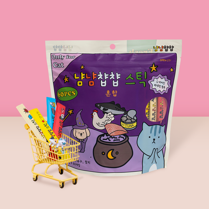냠냠챱챱 스틱 짜먹는 고양이 간식 60p, 1개, 840g, 혼합 냠냠챱챱 스틱 짜먹는 고양이 간식 60p, 1개, 840g, 혼합