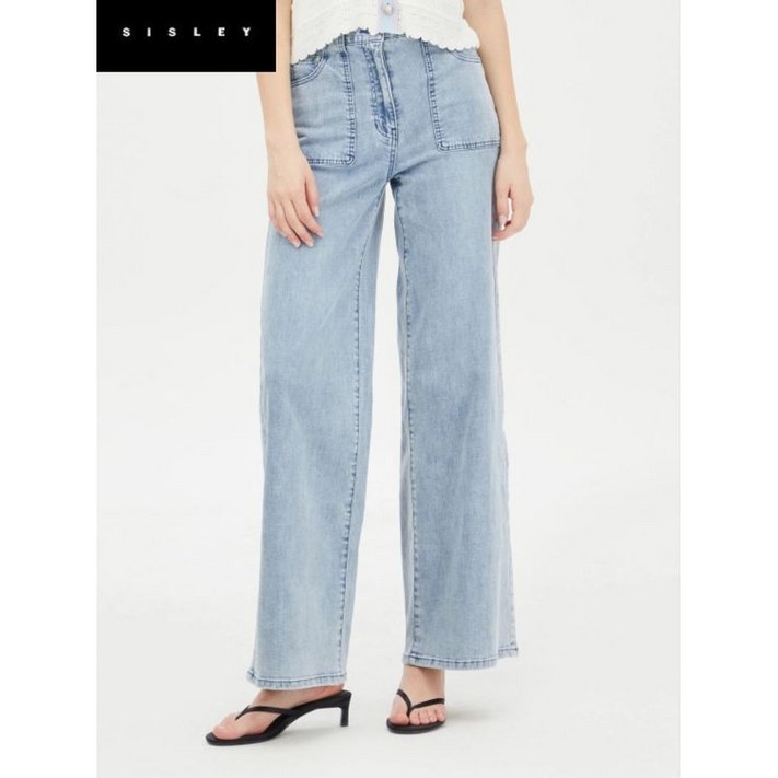 시슬리 아웃 포켓 와이드 데님팬츠SADPC5531 591666