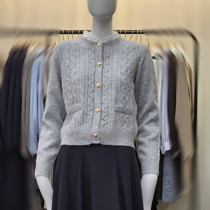 케네스레이디 레이어드 꽈배기 가디건EKCDPK0400