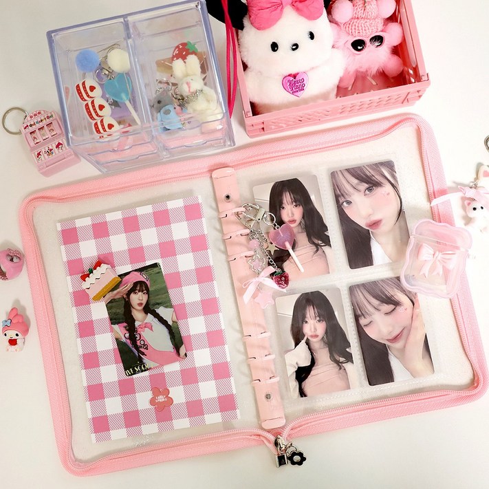 봄봄 A5 6공 포카바인더 속지포함 포카앨범 포토카드, 리얼핑크속지10장포함