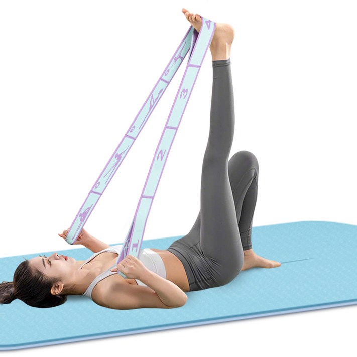 요가밴드 근력 운동 저항밴드 가슴 등 어깨 스트레칭스트레칭 밴드, 단계블루퍼플, 1개