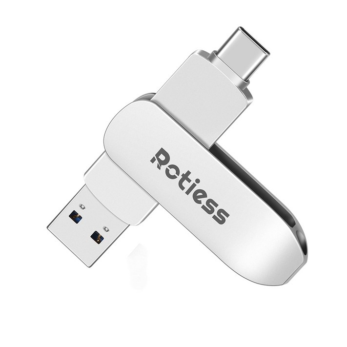 ROTIESS USB3.0 c타입 대용량 유에스비메모리 2in1 핸드폰OTG, 128GB