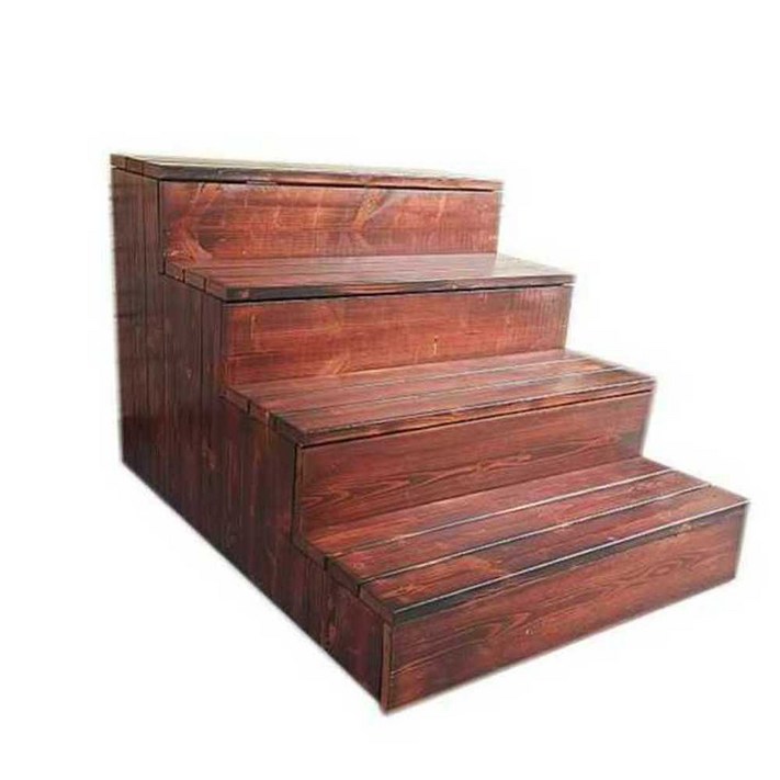 야외 나무계단 원목 펜션 데크 서재 발코니 발판, 상세 페이지 참고, 4층  폭 80 깊이 120 높이 80cm