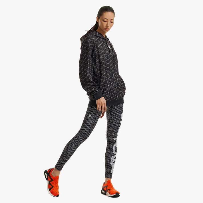 스파이더 본사 여성 그리드 패턴 레깅스 SPHPCNFL354WPBK