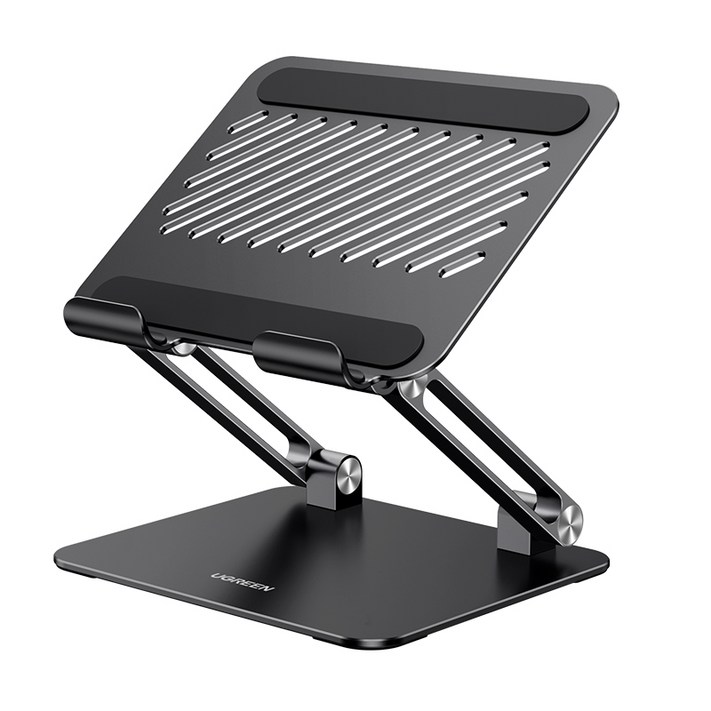 UGREEN 유그린 높이각도조절 태블릿 거치대 흔들림방지 고급 알루미늄 태블릿 거치대 탁상용 쿨링홀 탁상용 스탠드, 1개, Black, LP339