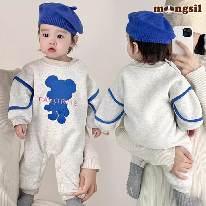 몽실이 블루 마우스 맨투맨 우주복 봄가을 유아용 외출복 남아 여아