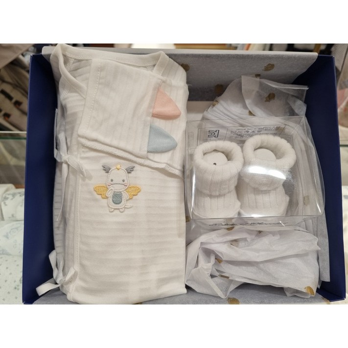 백화점 매장 정품쇼콜라 출산 신생아 선물 아기 옷 배냇저고리 속싸개 코사지 내복 년 용띠 선물 세트용용이 배냇저고리TNMXAG312W 쁘띠단말TNMXGT01X