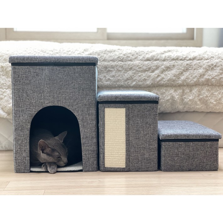 강아지계단 고양이계단 수납함 하우스 3단계단 반려동물계단