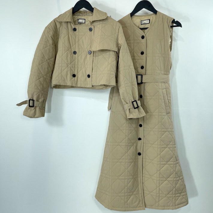 따로또같이 숏트랜치코트 세트 퀼팅 패딩롱원피스 겨울 누빔투피스