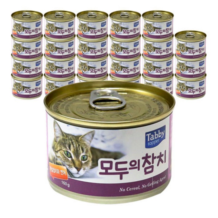 테비 모두의참치 고양이캔 참치 160g, 흰살참치 연어 혼합맛, 24개