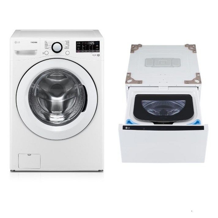 LG전자 트롬 세탁기  트윈 미니워시 세트 F19WDWPX 19kg  4kg 방문설치