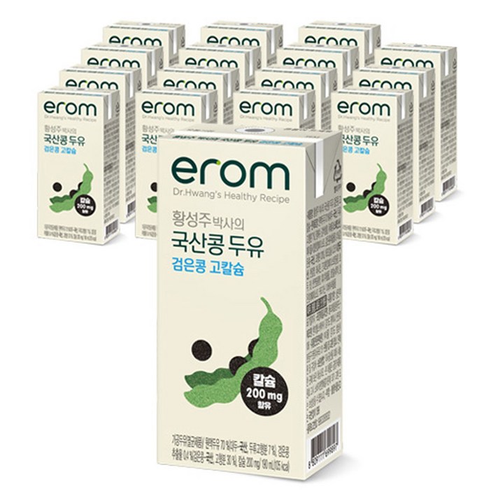 이롬 황성주 박사의 국산콩 두유 검은콩 고칼슘, 190ml, 16개
