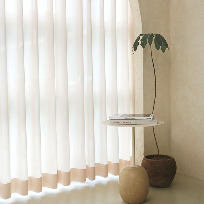 윈도우드레스 차르르 봉집스타일 쉬폰커튼 2p  고정끈