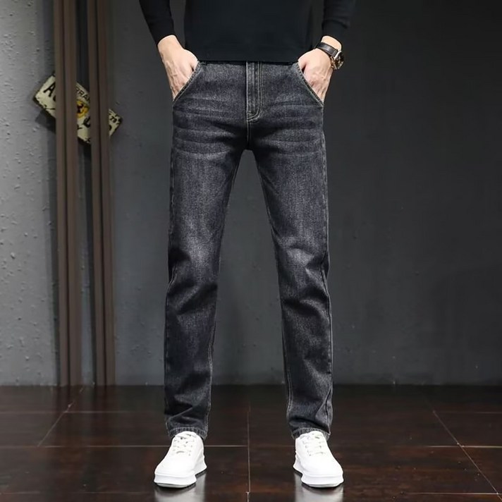 인피어스 남성용 새비 슬림 스트레이트 청바지