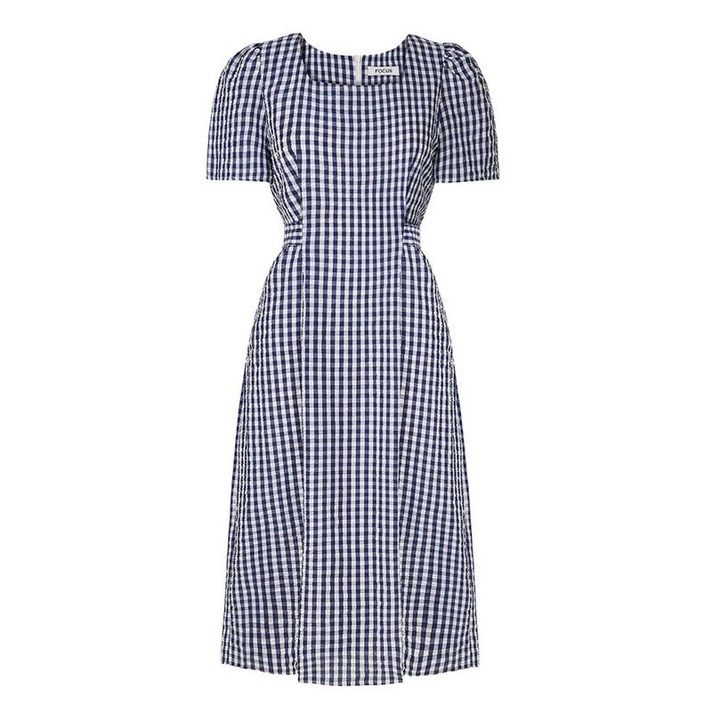 포커스 스퀘어넥체크시어서커원피스 VF4M1OP3851