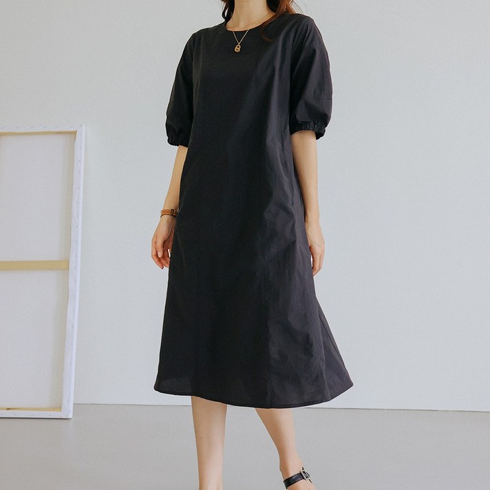 디얼마미 캥거루 포켓 7부 원피스 미시옷 빅사이즈 엄마옷 중년 여성 마담